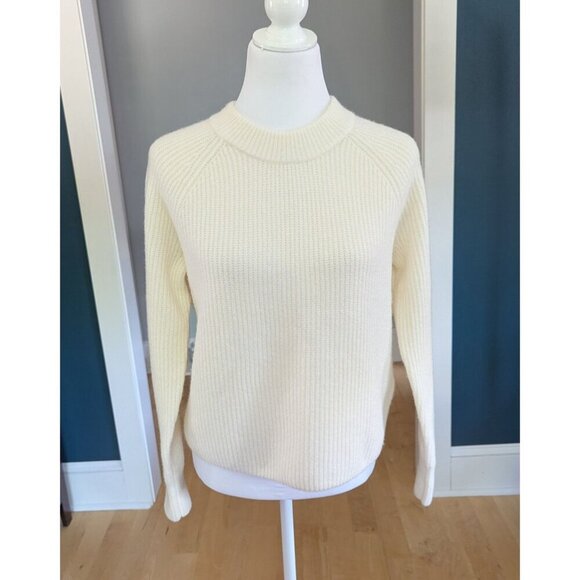 Banana Republic Women's Aire Ribbed Ivory Sweater Wool Blend Sz S Mock Neck NEW - Picture 5 of 12